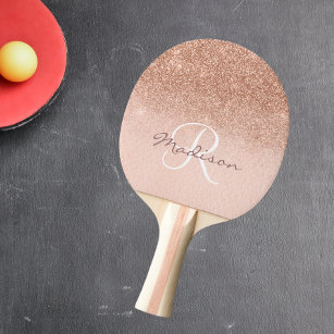 Raquette De Ping Pong Monogramme Rose Gold Ombre Pretty