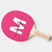 Raquette De Ping Pong Monogramme Rose Nom (Côté)