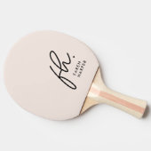 Raquette De Ping Pong Monogramme rose pâle roux Nom du script (Côté)