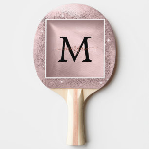 Raquette De Ping Pong Monogramme rose Parties scintillant or