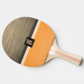 Raquette De Ping Pong Monogramme simple à deux tons Orange et Sepia Init (Côté)