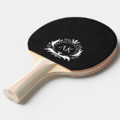Raquette De Ping Pong Monogramme simple en cuir noir (Devant Angle)