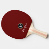 Raquette De Ping Pong Monogramme simple et Cool sur rouge foncé (Côté)