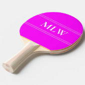 Raquette De Ping Pong Monogramme simple Magenta et blanc (Devant Angle)