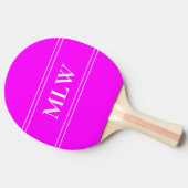Raquette De Ping Pong Monogramme simple Magenta et blanc (Côté)
