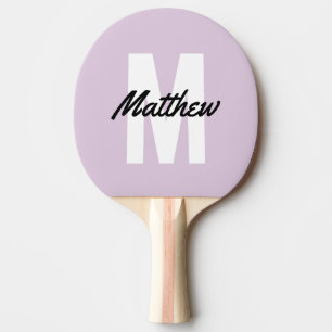 Raquette De Ping Pong Monogramme simple moderne Nom minimaliste