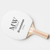 Raquette De Ping Pong monogramme simple personnalisé nom groomsman minim (Côté)