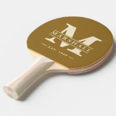 Raquette De Ping Pong Monogramme & Superposition de nom Désert Chaud (Devant Angle)