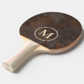 Raquette De Ping Pong Monogramme sur Tôle Rouillée (Devant Angle)