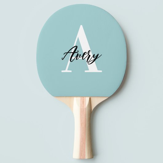 Raquette De Ping Pong Monogramme tendance avec superposition de nom de s
