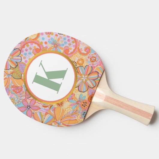 Raquette De Ping Pong Monogramme Trippy Nostalgale Floral Mood (Côté)