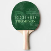 Raquette De Ping Pong Monogramme vert du joueur cool (nom + initiales) (Devant)