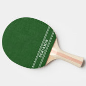 Raquette De Ping Pong Monogramme vert et blanc moderne (Côté)