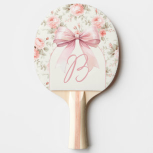Raquette De Ping Pong Monogramme Vintage Rose rose Bow