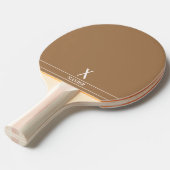 Raquette de ping pong monogrammée marron chameau (Devant Angle)