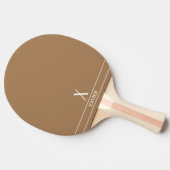 Raquette de ping pong monogrammée marron chameau (Côté)