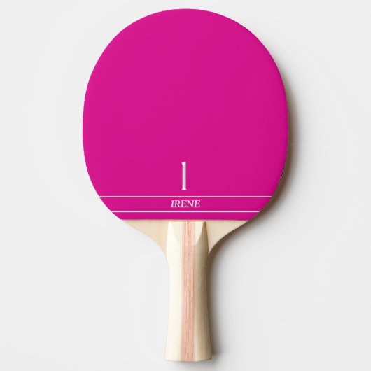 Raquette de ping pong monogrammée rose chaud (Devant)