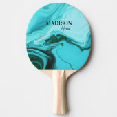 Raquette De Ping Pong Monographie d'art marbré bleu mignon (Devant)