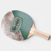 Raquette De Ping Pong Monographie verte en marbre rose (Côté)