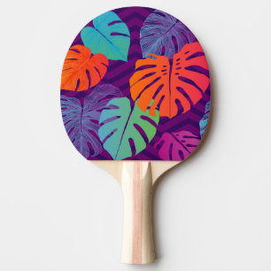 Raquette De Ping Pong Monstera Deliciosa : Tropical Line Art.