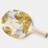 Raquette De Ping Pong Monstera Feuilles : Blanc doré (Côté)