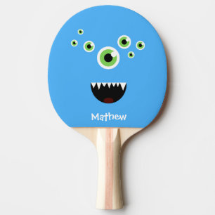 Raquette De Ping Pong Monstre bleu mignon fou drôle unique