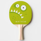 Raquette De Ping Pong Monstre vert effrayant drôle fâché grincheux (Devant)