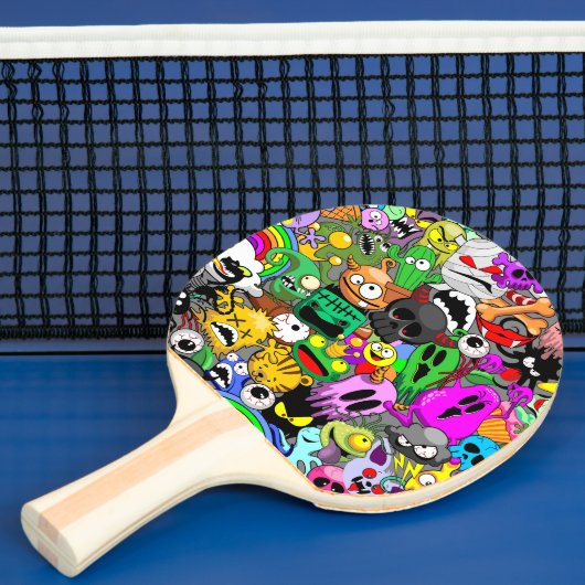 Raquette De Ping Pong Monstres caractères mignons Motif d'Halloween (Insitu)