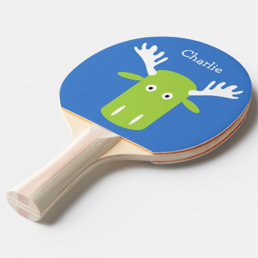 Raquette De Ping Pong Moose Head PopArt personnalisé monogramme ping pon (Dos Angle)