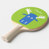 Raquette De Ping Pong Moose Head PopArt personnalisé monogramme ping pon (Devant Angle)