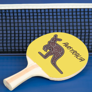 Raquette De Ping Pong Mosaïque autochtone de Kangaroo