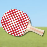 Raquette De Ping Pong Moteur de feu rouge et blanc À damiers Vintage<br><div class="desc">Moteur de feu rouge et blanc À damiers Vintage</div>