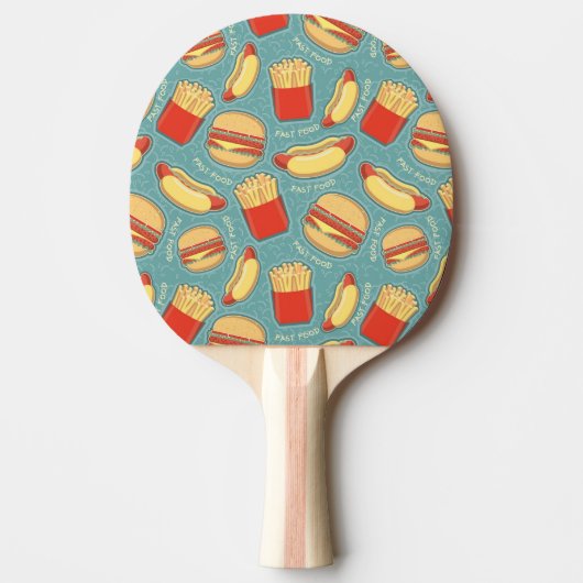 Raquette De Ping Pong Motif 3 d'aliments de préparation rapide (Devant)