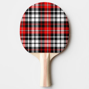 Raquette De Ping Pong Motif à carreaux tartan rouge noir blanc Design