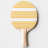 Raquette De Ping Pong Motif à cinq bandes jaune et blanc ensoleillé (Dos)