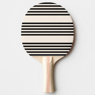 Raquette De Ping Pong Motif à cinq bandes noir et beige
