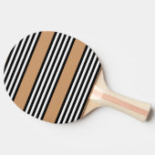 Raquette De Ping Pong Motif à cinq bandes noir et blanc avec bronzage (Côté)