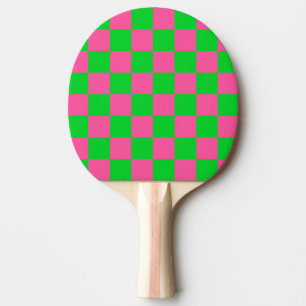 Raquette De Ping Pong Motif À damiers chèque rose vert