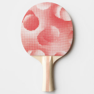 Raquette De Ping Pong Motif à points de trame Pop Art Rouge Vintage