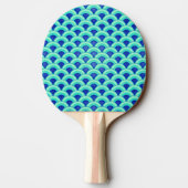 Raquette De Ping Pong Motif à vagues Art déco - turquoise et cobalt (Dos)