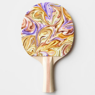 Raquette De Ping Pong Motif Abstrait Waves Gold Purple Waves