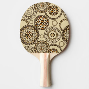 Raquette De Ping Pong Motif africain 3 de peau de guépard