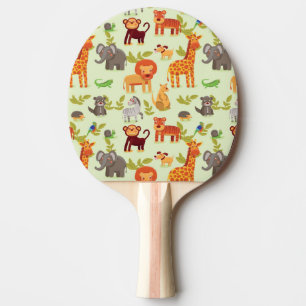 Raquette De Ping Pong Motif avec des animaux de bande dessinée