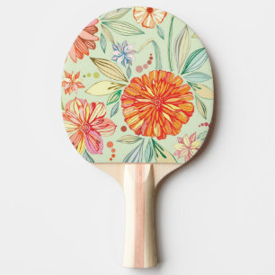 Raquette De Ping Pong Motif avec des asters