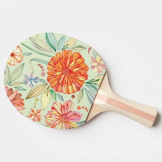 Raquette De Ping Pong Motif avec des asters (Côté)