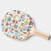 Raquette De Ping Pong Motif avec des icônes de cuisine (Côté)