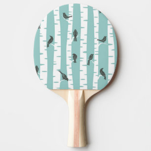 Raquette De Ping Pong Motif avec des oiseaux et des arbres