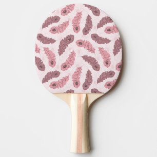Raquette De Ping Pong motif avec des plumes de paon