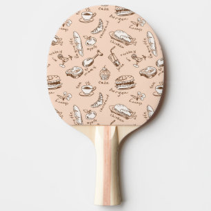Raquette De Ping Pong Motif avec la nourriture