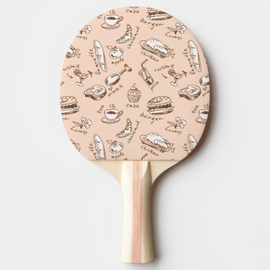 Raquette De Ping Pong Motif avec la nourriture (Devant)